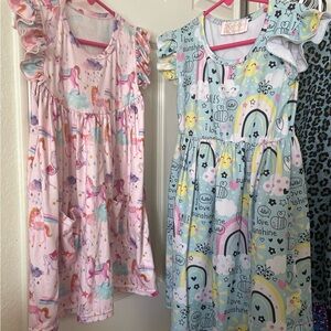 Unicorn and Rainbow kid dresses
